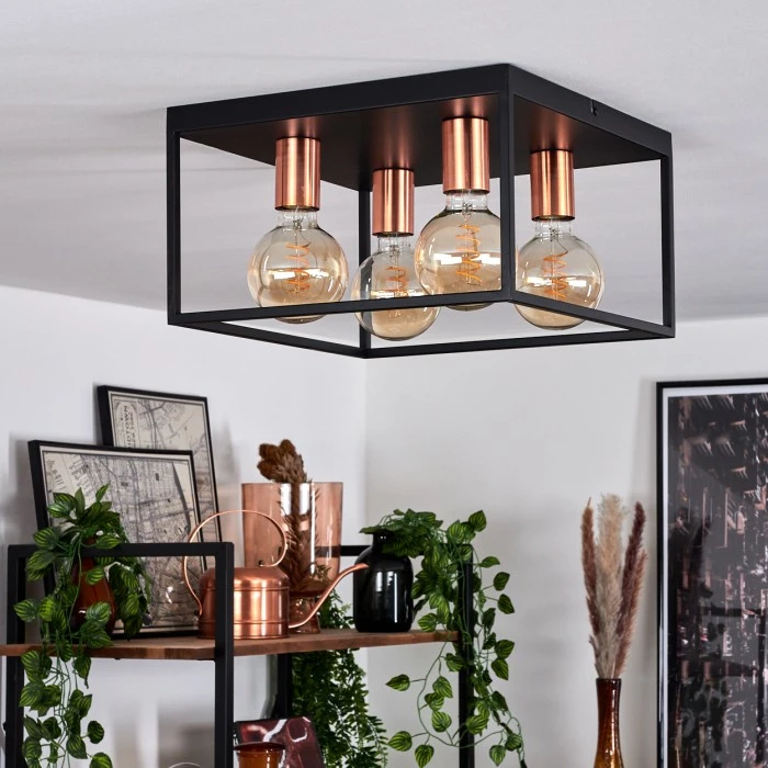 Hofstein Malao Deckenleuchte Schwarz, Roségold, 4-flammig 10 Hofstein Malao Deckenleuchte Schwarz, Roségold, 4-flammig – Bild 10