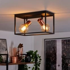 Hofstein Malao Deckenleuchte Schwarz, Roségold, 2-flammig -Bürolampen Verkäufe malao deckenleuchte h3019429 10