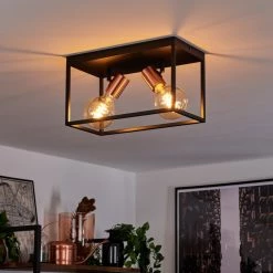 Hofstein Malao Deckenleuchte Schwarz, Roségold, 2-flammig -Bürolampen Verkäufe malao deckenleuchte h3019429 6