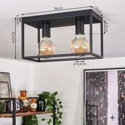 Hofstein Malao Deckenleuchte Schwarz, 2-flammig -Bürolampen Verkäufe malao deckenleuchte h3019481 3