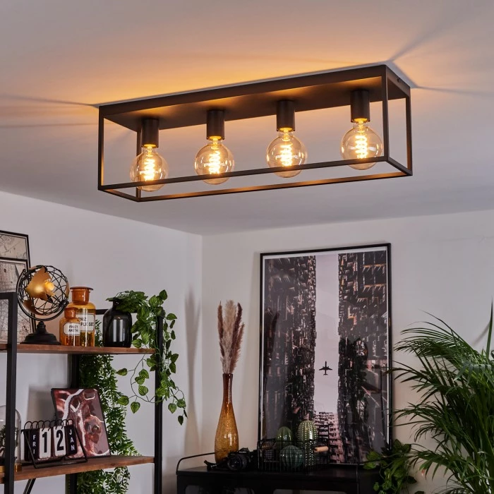 Hofstein Malao Deckenleuchte Schwarz, 4-flammig 1 Hofstein Malao Deckenleuchte Schwarz, 4-flammig