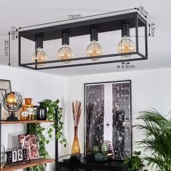 Hofstein Malao Deckenleuchte Schwarz, 4-flammig 14 Hofstein Malao Deckenleuchte Schwarz, 4-flammig -Bürolampen Verkäufe malao deckenleuchte h3019504 3