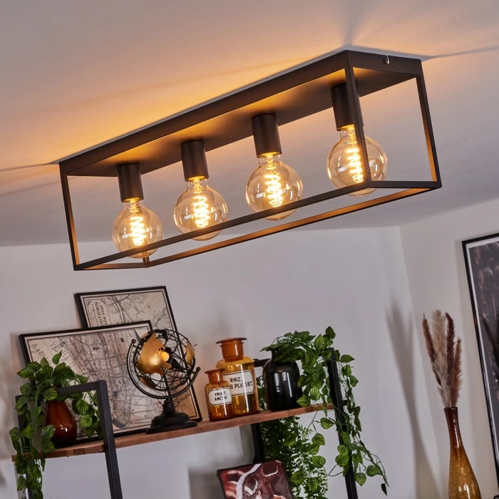 Hofstein Malao Deckenleuchte Schwarz, 4-flammig 7 Hofstein Malao Deckenleuchte Schwarz, 4-flammig – Bild 7