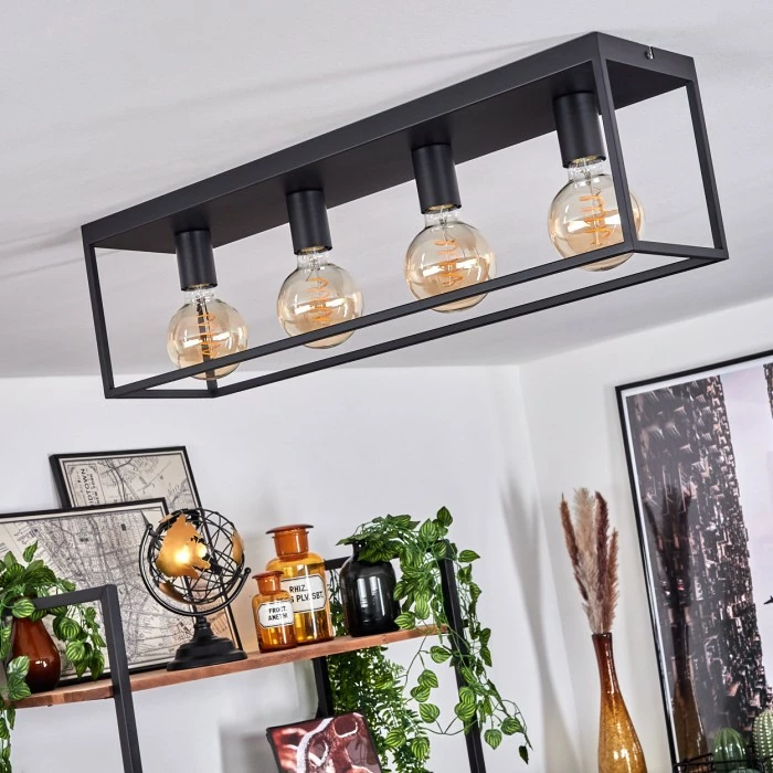 Hofstein Malao Deckenleuchte Schwarz, 4-flammig 10 Hofstein Malao Deckenleuchte Schwarz, 4-flammig – Bild 10