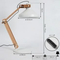 Hofstein Manothe Tischleuchte Weiß, Naturfarben, 1-flammig -Bürolampen Verkäufe manothe tischleuchte h3535288 3