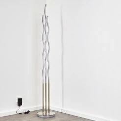 Hofstein Mapleton Stehleuchte LED Nickel-Matt, 3-flammig, Fernbedienung -Bürolampen Verkäufe mapleton stehleuchte h3009567 15