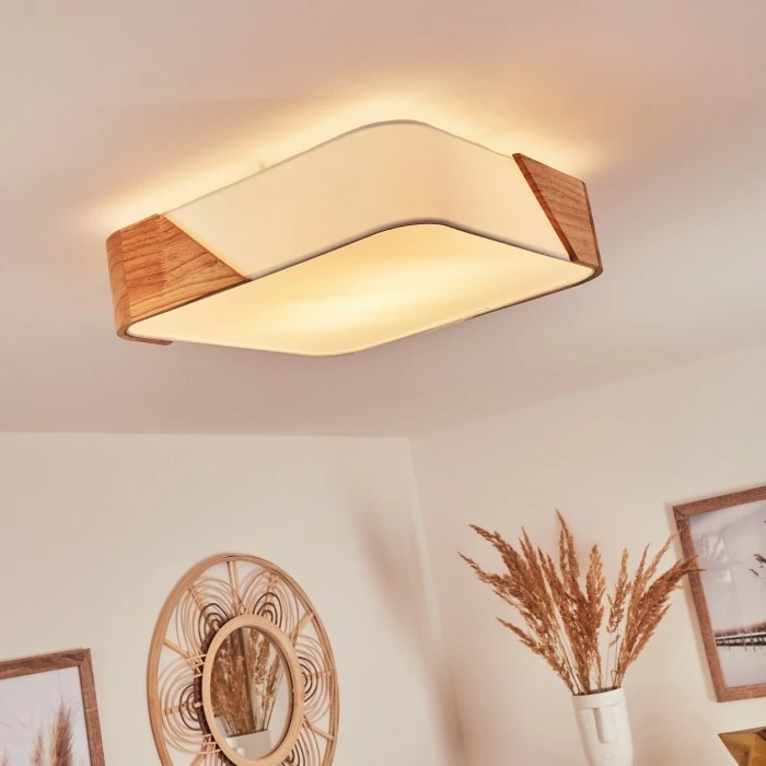 Hofstein Mjelstad Deckenleuchte Braun, Weiß, 2-flammig 4 Hofstein Mjelstad Deckenleuchte Braun, Weiß, 2-flammig – Bild 4