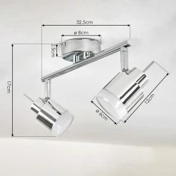Hofstein Morges Deckenleuchte LED Chrom, 2-flammig -Bürolampen Verkäufe morges deckenleuchte h3446973 3