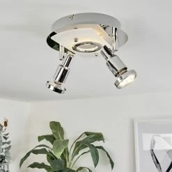 Hofstein Morges Deckenleuchte LED Nickel-Matt, Chrom, 2-flammig -Bürolampen Verkäufe morges deckenleuchte h3458556 6