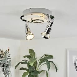 Hofstein Morges Deckenleuchte LED Nickel-Matt, Chrom, 2-flammig -Bürolampen Verkäufe morges deckenleuchte h3458556 8