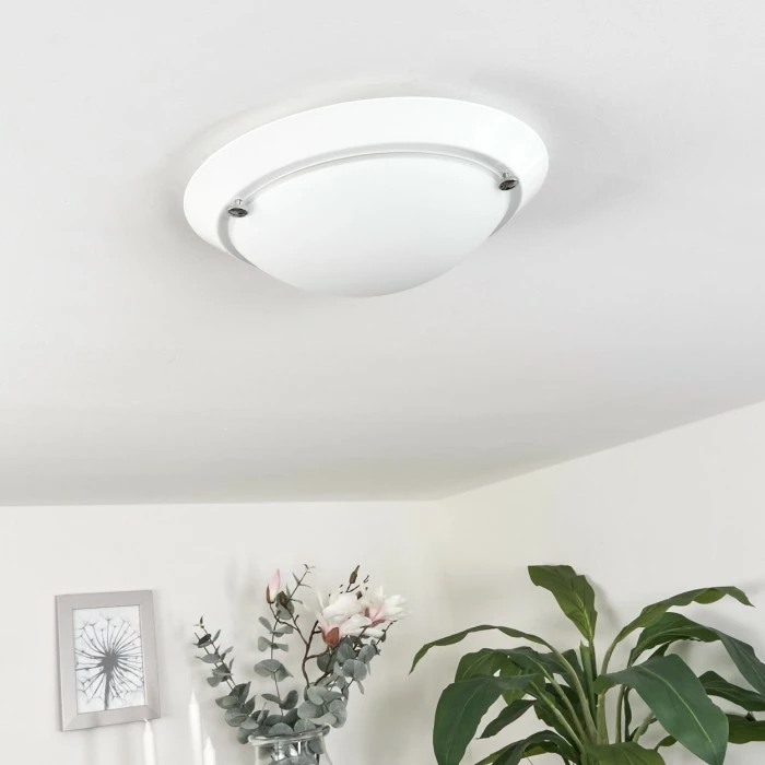 Hofstein Morges Deckenleuchte Weiß, 1-flammig 2 Hofstein Morges Deckenleuchte Weiß, 1-flammig – Bild 2