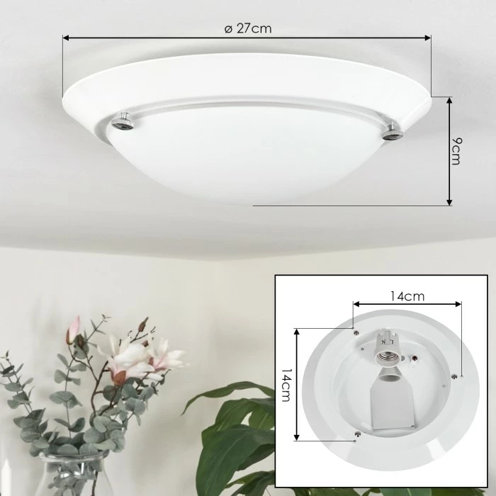 Hofstein Morges Deckenleuchte Weiß, 1-flammig 4 Hofstein Morges Deckenleuchte Weiß, 1-flammig – Bild 4