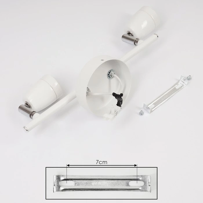 Hofstein Musland Deckenleuchte Chrom, Weiß, 2-flammig 5 Hofstein Musland Deckenleuchte Chrom, Weiß, 2-flammig – Bild 5