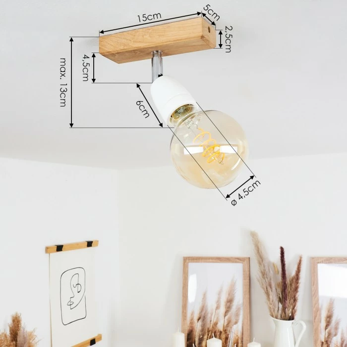 Hofstein Musland Deckenleuchte Chrom, Braun, 1-flammig 4 Hofstein Musland Deckenleuchte Chrom, Braun, 1-flammig – Bild 4