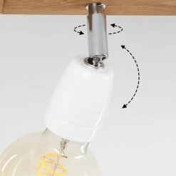 Hofstein Musland Deckenleuchte Chrom, Braun, 4-flammig -Bürolampen Verkäufe musland deckenleuchte h3431320 5