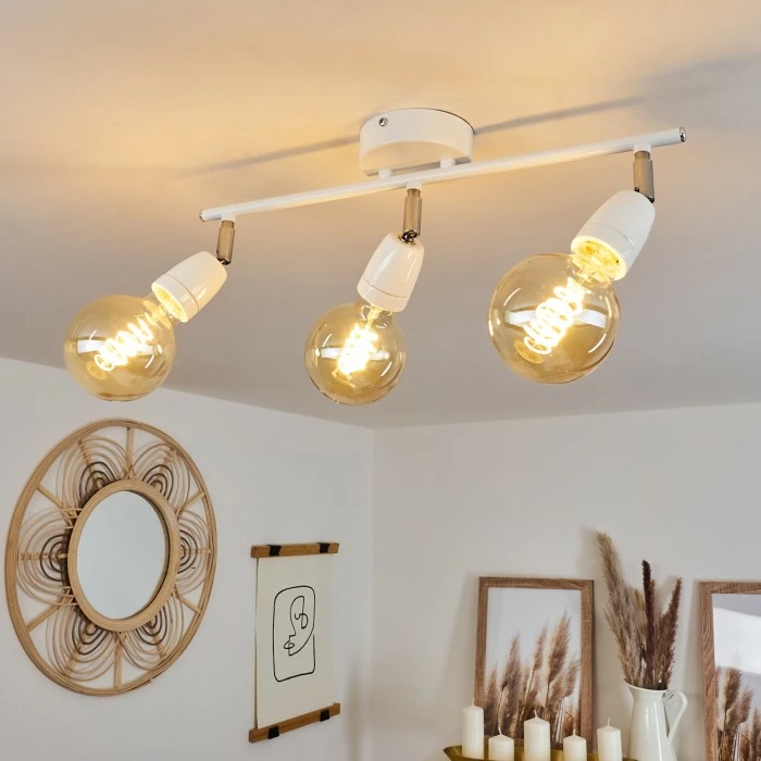 Hofstein Musland Deckenleuchte Chrom, Weiß, 3-flammig 1 Hofstein Musland Deckenleuchte Chrom, Weiß, 3-flammig