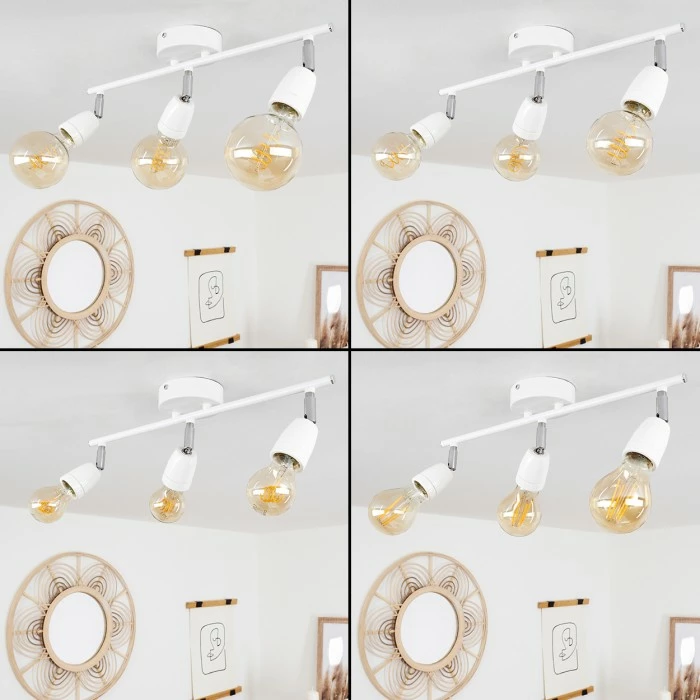 Hofstein Musland Deckenleuchte Chrom, Weiß, 3-flammig 2 Hofstein Musland Deckenleuchte Chrom, Weiß, 3-flammig – Bild 2