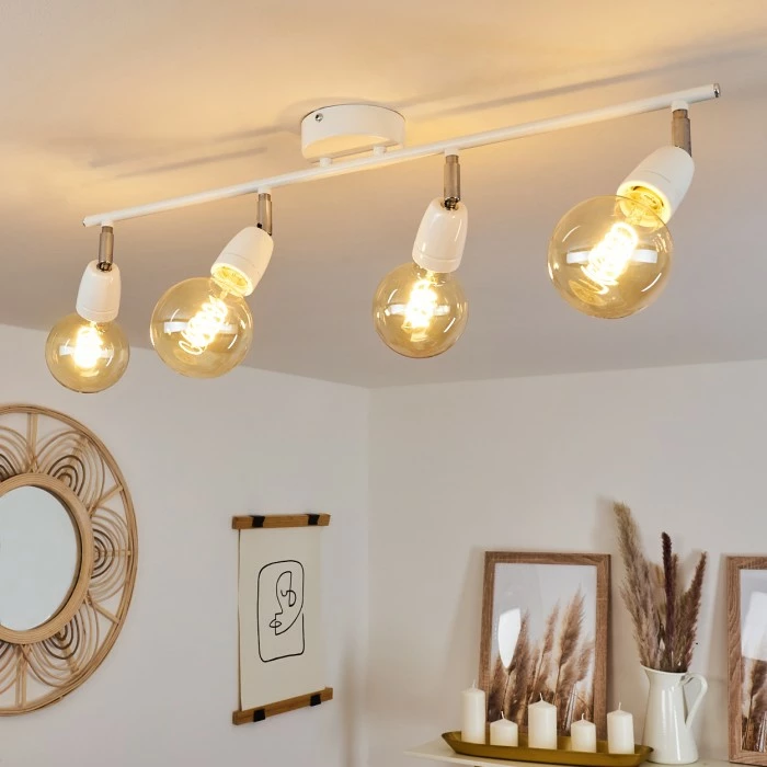 Hofstein Musland Deckenleuchte Chrom, Weiß, 4-flammig 1 Hofstein Musland Deckenleuchte Chrom, Weiß, 4-flammig