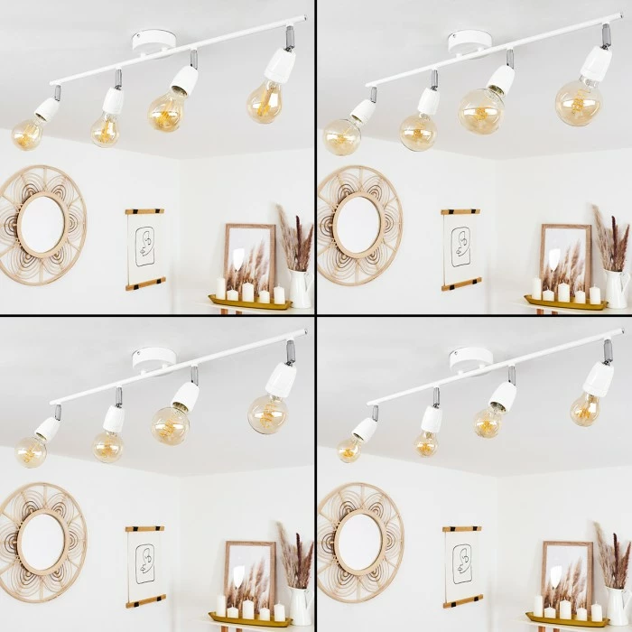 Hofstein Musland Deckenleuchte Chrom, Weiß, 4-flammig 2 Hofstein Musland Deckenleuchte Chrom, Weiß, 4-flammig – Bild 2