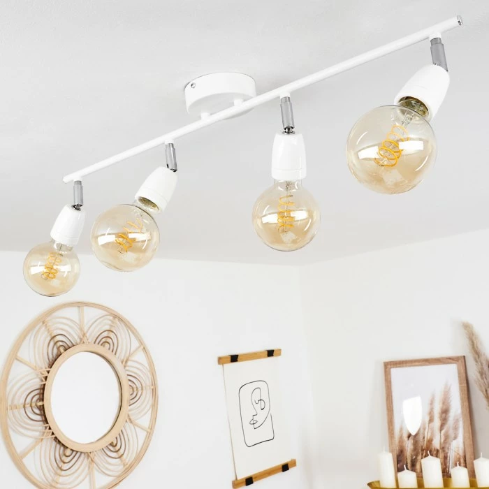 Hofstein Musland Deckenleuchte Chrom, Weiß, 4-flammig 10 Hofstein Musland Deckenleuchte Chrom, Weiß, 4-flammig – Bild 10