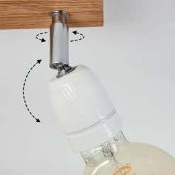 Hofstein Musland Deckenleuchte Chrom, Weiß, Holz dunkel, 3-flammig -Bürolampen Verkäufe musland deckenleuchte h3441305 5