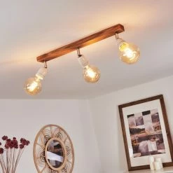 Hofstein Musland Deckenleuchte Chrom, Weiß, Holz dunkel, 3-flammig -Bürolampen Verkäufe musland deckenleuchte h3441305 8