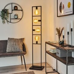 Hofstein Nanbong Stehleuchte Schwarz, 4-flammig