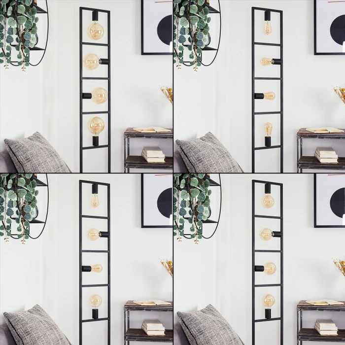 Hofstein Nanbong Stehleuchte Schwarz, 4-flammig 2 Hofstein Nanbong Stehleuchte Schwarz, 4-flammig – Bild 2