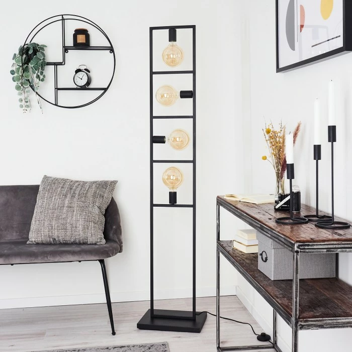 Hofstein Nanbong Stehleuchte Schwarz, 4-flammig 11 Hofstein Nanbong Stehleuchte Schwarz, 4-flammig – Bild 11