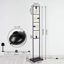 Hofstein Nanbong Stehleuchte Schwarz, 4-flammig 15 Hofstein Nanbong Stehleuchte Schwarz, 4-flammig -Bürolampen Verkäufe nanbong stehleuchte h3409657 3