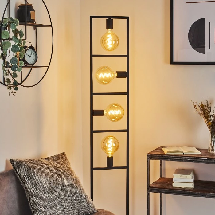 Hofstein Nanbong Stehleuchte Schwarz, 4-flammig 10 Hofstein Nanbong Stehleuchte Schwarz, 4-flammig – Bild 10