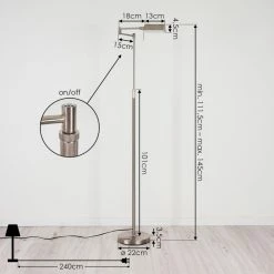 Hofstein Norrlida Stehleuchte LED Nickel-Matt, 1-flammig -Bürolampen Verkäufe norrlida stehleuchte h3426081 3