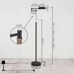 Hofstein Norrlida Stehleuchte LED Chrom, Schwarz, 1-flammig 15 Hofstein Norrlida Stehleuchte LED Chrom, Schwarz, 1-flammig -Bürolampen Verkäufe norrlida stehleuchte h3426104 3