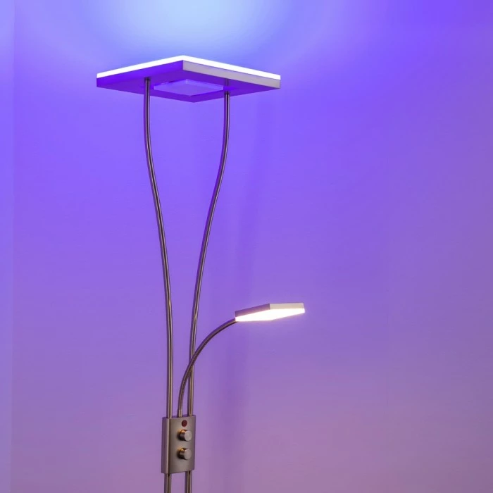 Hofstein Notigi Deckenfluter LED Nickel-Matt, 2-flammig, Fernbedienung, Farbwechsler 17 Hofstein Notigi Deckenfluter LED Nickel-Matt, 2-flammig, Fernbedienung, Farbwechsler – Bild 17