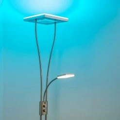 Hofstein Notigi Deckenfluter LED Nickel-Matt, 2-flammig, Fernbedienung, Farbwechsler 52 Hofstein Notigi Deckenfluter LED Nickel-Matt, 2-flammig, Fernbedienung, Farbwechsler -Bürolampen Verkäufe notigi deckenfluter h000632 19