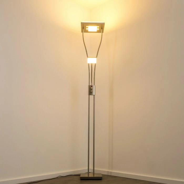 Hofstein Notigi Deckenfluter LED Nickel-Matt, 2-flammig, Fernbedienung, Farbwechsler 8 Hofstein Notigi Deckenfluter LED Nickel-Matt, 2-flammig, Fernbedienung, Farbwechsler – Bild 8