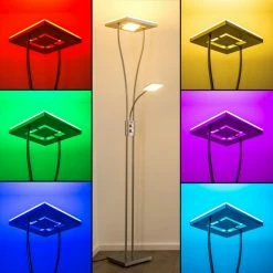 Hofstein Notigi Deckenfluter LED Nickel-Matt, 2-flammig, Fernbedienung, Farbwechsler 42 Hofstein Notigi Deckenfluter LED Nickel-Matt, 2-flammig, Fernbedienung, Farbwechsler -Bürolampen Verkäufe notigi deckenfluter h000632 9