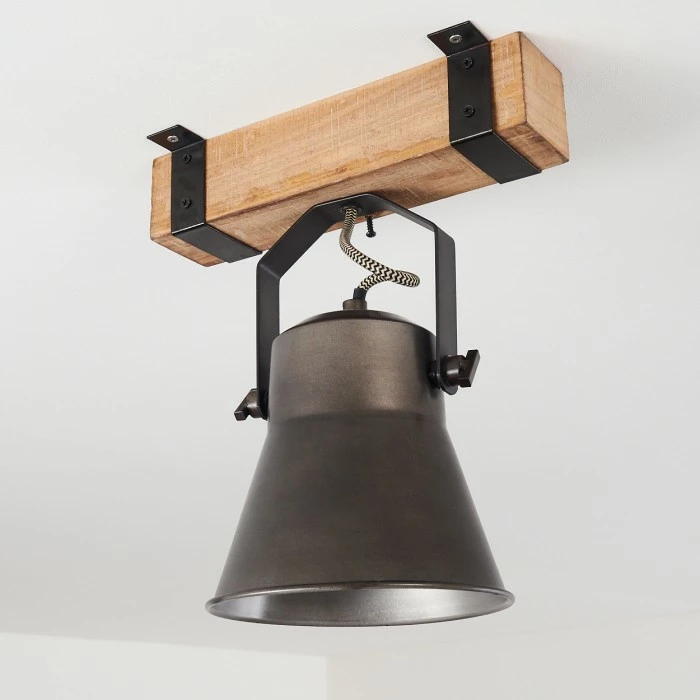 Hofstein Oksbol Deckenspot Grau, Hellbraun, Stahl gebürstet, 1-flammig 11 Hofstein Oksbol Deckenspot Grau, Hellbraun, Stahl gebürstet, 1-flammig – Bild 11