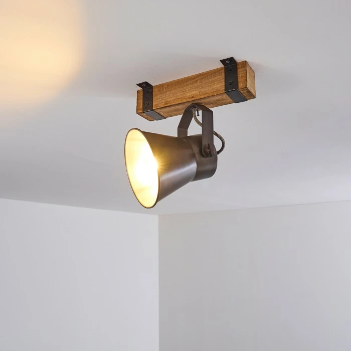 Hofstein Oksbol Deckenspot Grau, Hellbraun, Stahl gebürstet, 1-flammig 20 Hofstein Oksbol Deckenspot Grau, Hellbraun, Stahl gebürstet, 1-flammig – Bild 20