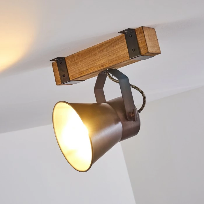 Hofstein Oksbol Deckenspot Grau, Hellbraun, Stahl gebürstet, 1-flammig 9 Hofstein Oksbol Deckenspot Grau, Hellbraun, Stahl gebürstet, 1-flammig – Bild 9