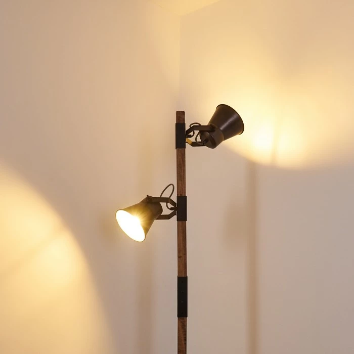 Hofstein Oksbol Stehleuchte Grau, Dunkelbraun, Stahl gebürstet, 2-flammig 11 Hofstein Oksbol Stehleuchte Grau, Dunkelbraun, Stahl gebürstet, 2-flammig – Bild 11