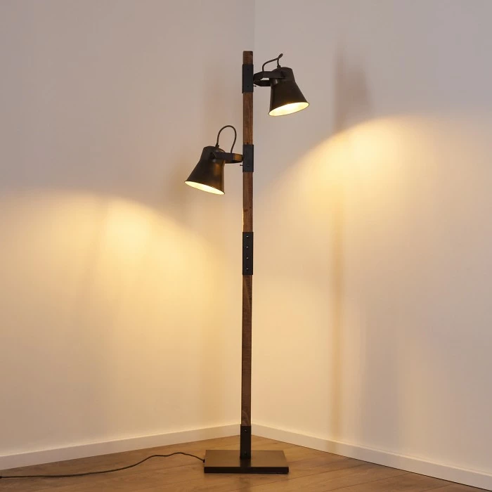 Hofstein Oksbol Stehleuchte Grau, Dunkelbraun, Stahl gebürstet, 2-flammig 14 Hofstein Oksbol Stehleuchte Grau, Dunkelbraun, Stahl gebürstet, 2-flammig – Bild 14