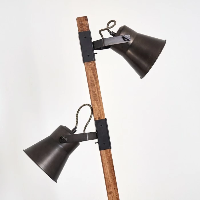 Hofstein Oksbol Stehleuchte Grau, Dunkelbraun, Stahl gebürstet, 2-flammig 6 Hofstein Oksbol Stehleuchte Grau, Dunkelbraun, Stahl gebürstet, 2-flammig – Bild 6