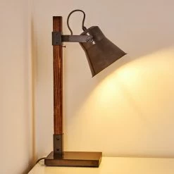 Hofstein Oksbol Tischleuchte Grau, Dunkelbraun, Stahl gebürstet, 1-flammig 28 Hofstein Oksbol Tischleuchte Grau, Dunkelbraun, Stahl gebürstet, 1-flammig -Bürolampen Verkäufe oksbol tischleuchte h3349588 10