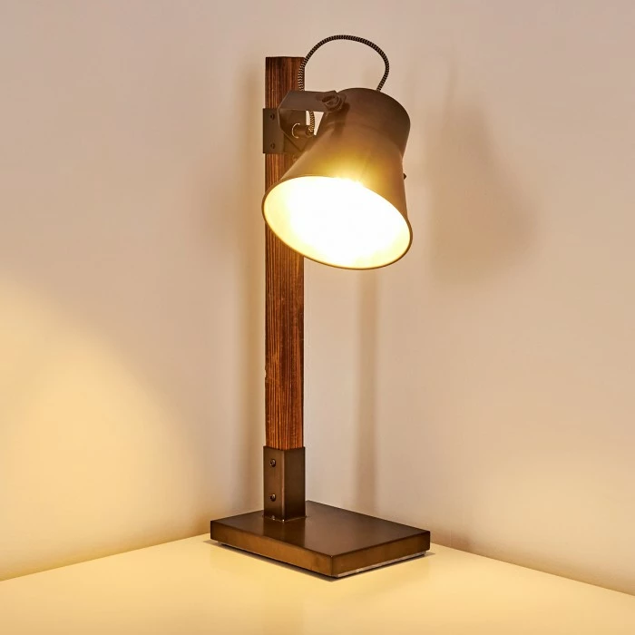 Hofstein Oksbol Tischleuchte Grau, Dunkelbraun, Stahl gebürstet, 1-flammig 13 Hofstein Oksbol Tischleuchte Grau, Dunkelbraun, Stahl gebürstet, 1-flammig – Bild 13