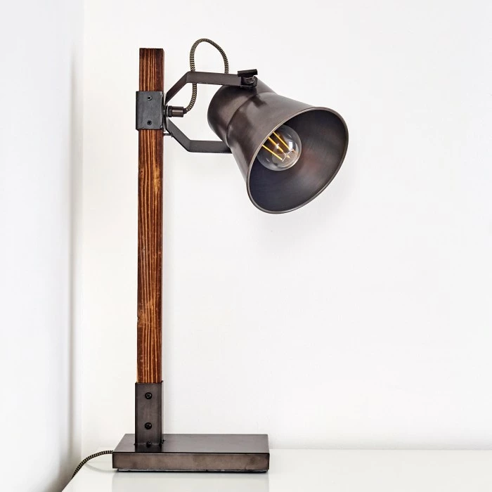 Hofstein Oksbol Tischleuchte Grau, Dunkelbraun, Stahl gebürstet, 1-flammig 16 Hofstein Oksbol Tischleuchte Grau, Dunkelbraun, Stahl gebürstet, 1-flammig – Bild 16