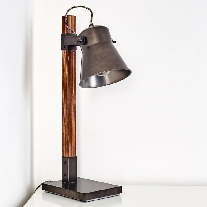 Hofstein Oksbol Tischleuchte Grau, Dunkelbraun, Stahl gebürstet, 1-flammig 17 Hofstein Oksbol Tischleuchte Grau, Dunkelbraun, Stahl gebürstet, 1-flammig – Bild 17