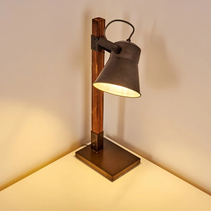 Hofstein Oksbol Tischleuchte Grau, Dunkelbraun, Stahl gebürstet, 1-flammig 8 Hofstein Oksbol Tischleuchte Grau, Dunkelbraun, Stahl gebürstet, 1-flammig – Bild 8