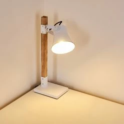 Hofstein Oksbol Tischleuchte Braun, Weiß, 1-flammig -Bürolampen Verkäufe oksbol tischleuchte h3352212 7