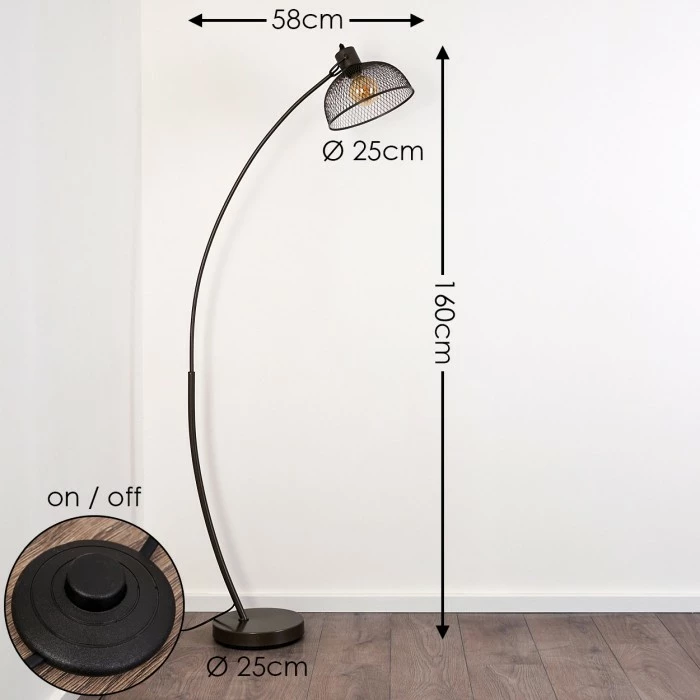 Hofstein Oksevej Stehleuchte Chrom, 1-flammig 2 Hofstein Oksevej Stehleuchte Chrom, 1-flammig – Bild 2